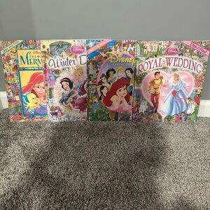 Disney Princess Look and Find Books Set of 4